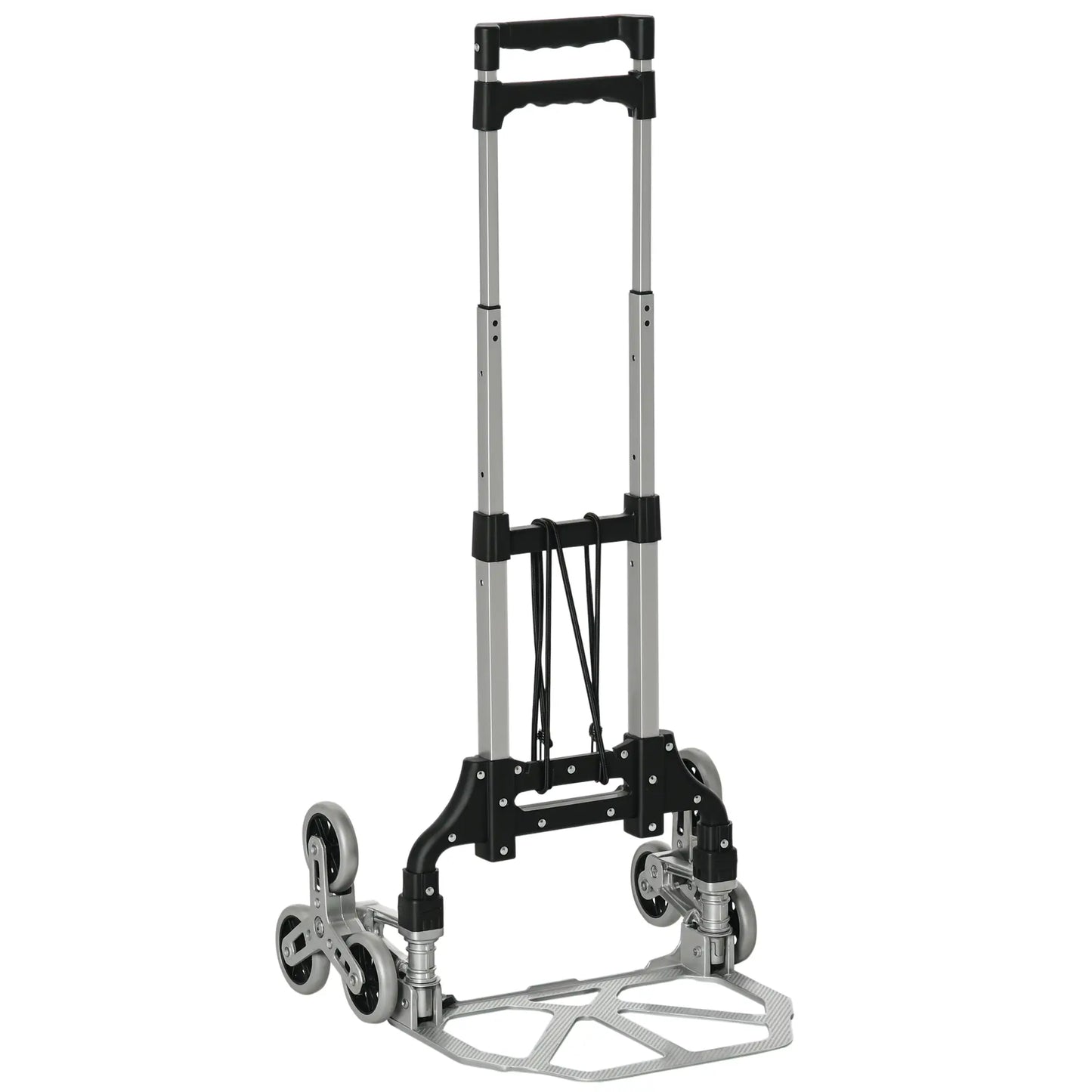 6-Wheels Stair Climber Hand Truck, Heavy Duty Folding Cart, 154lbs Capacity Folding Hand Trucks Silver and Black at Gallery Canada