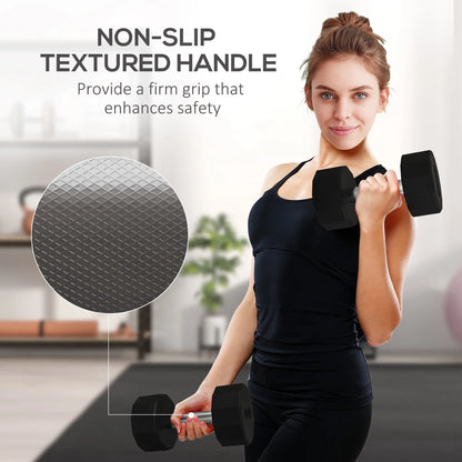 2 x 25lbs Dumbbells Set, Non-Slip Grip, Rubber Covered Weights Dumbbells & Barbells at Gallery Canada