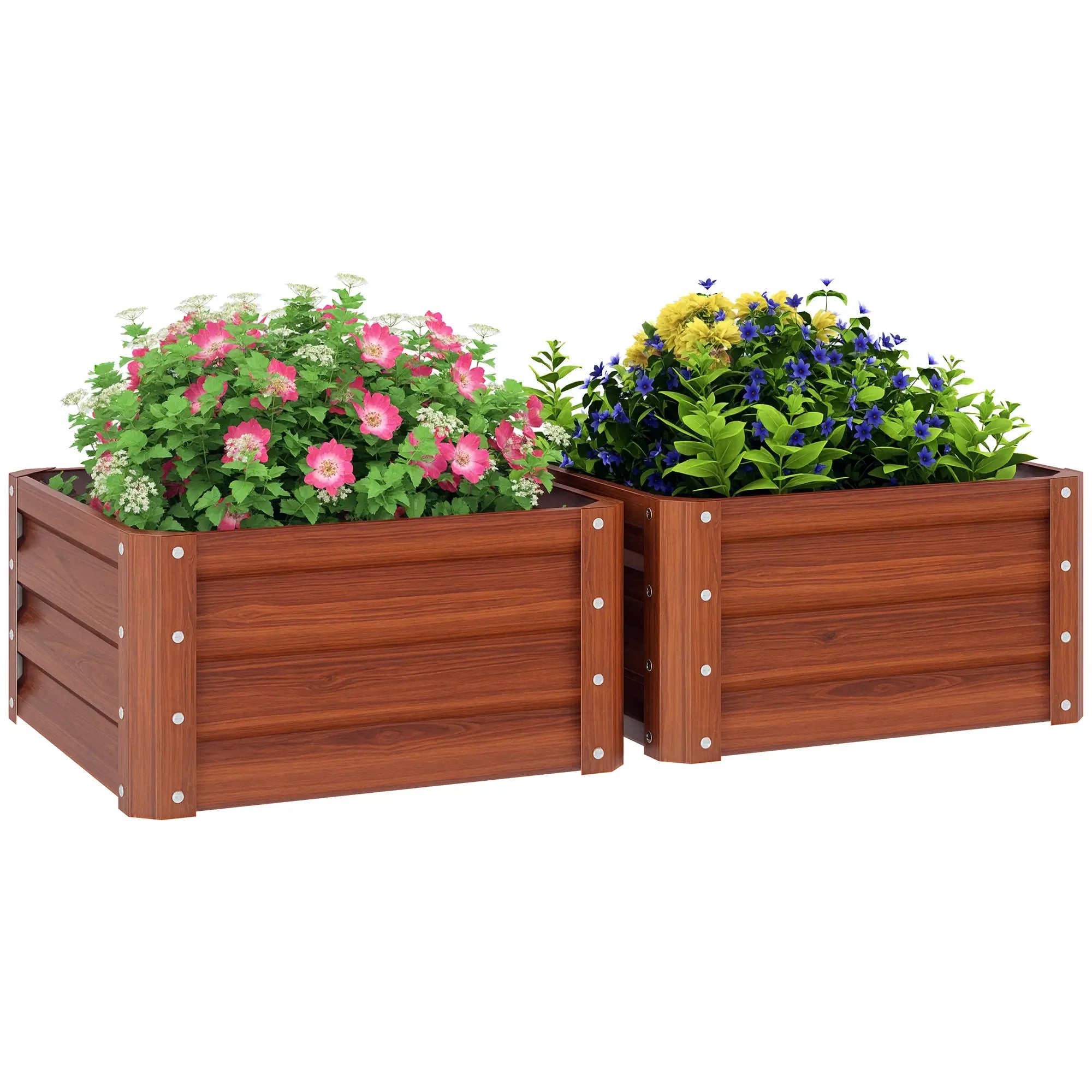 2' x 2' x 1' Raised Garden Bed, Dark Brown Galvanized Planter Boxes at Gallery Canada