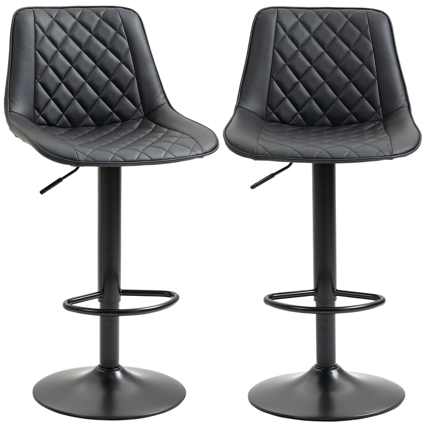 Swivel Counter Height Barstools, Set of 2, Adjustable Height, Black Bar Stools Black at Gallery Canada