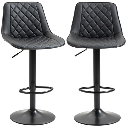 Swivel Counter Height Barstools, Set of 2, Adjustable Height, Black Bar Stools Black at Gallery Canada