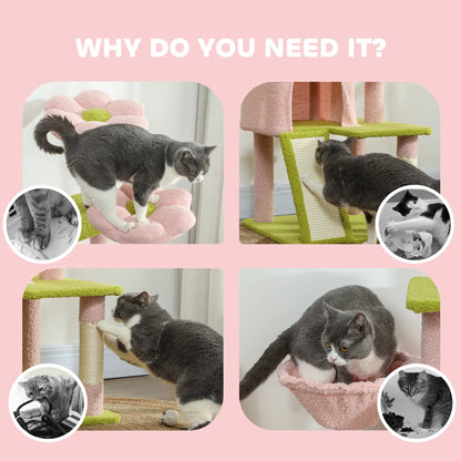 Flower Cat Tree, Sisal Scratching Posts, Multi-Level Tower, Pink Cat Trees at Gallery Canada