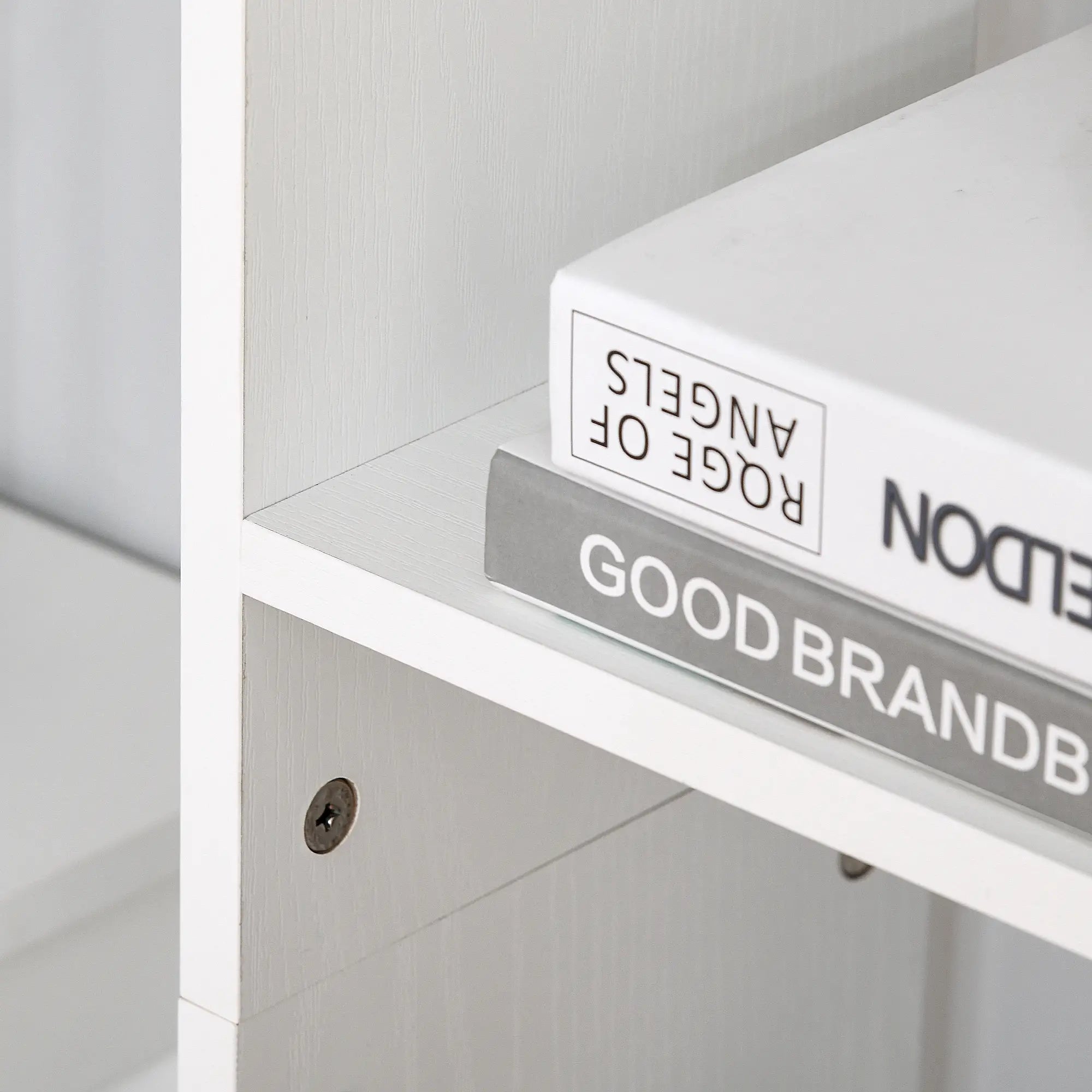 6-Tier Tall Bookcase, Modern Storage Bookshelf, White Display Bookshelves at Gallery Canada