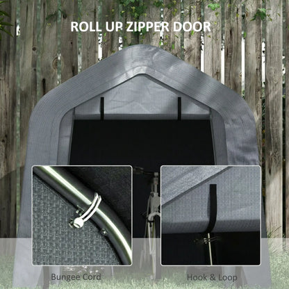 8' x 6' Carport, Sidewalls Roll-Up Door, Outdoor Storage Shelter, Dark Grey Car Shelters at Gallery Canada