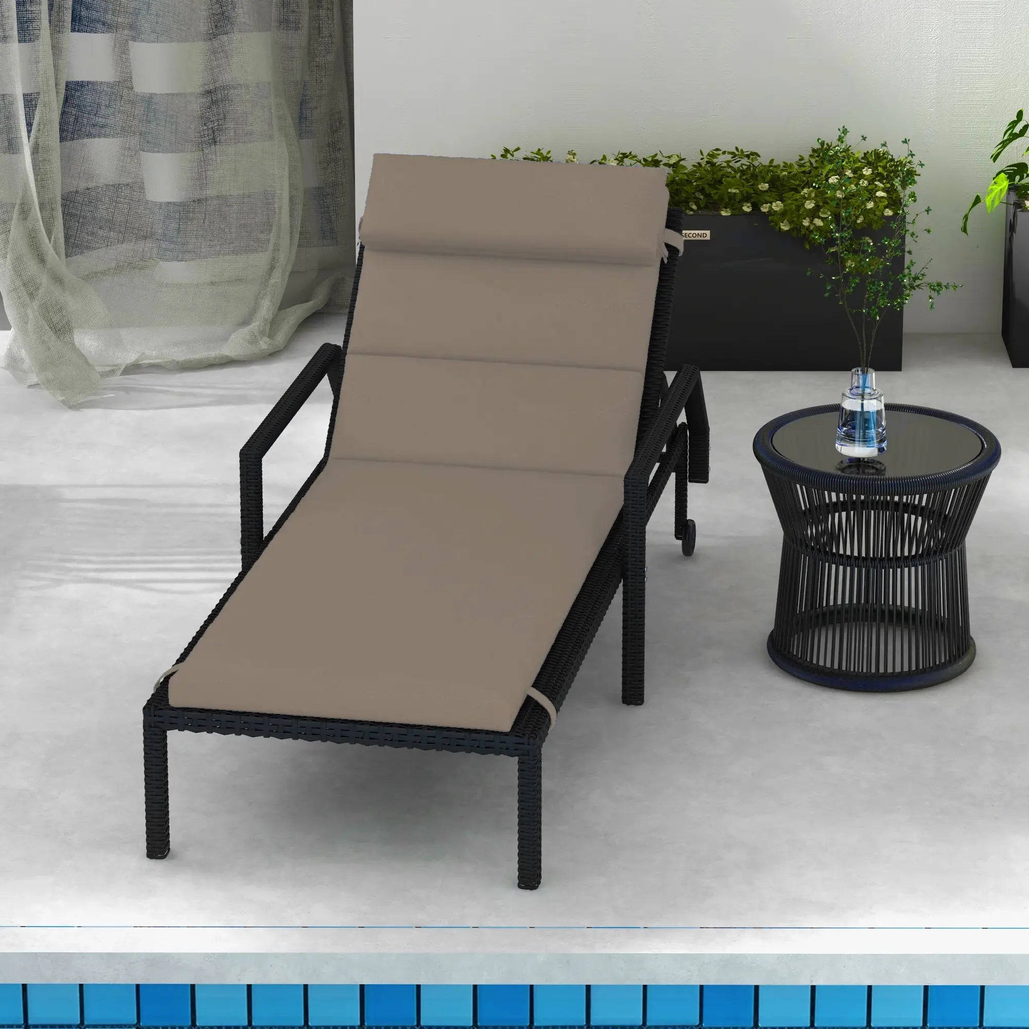Patio Chaise Lounge Chair Cushion Replacement, Dark Grey Patio Chair Cushions at Gallery Canada