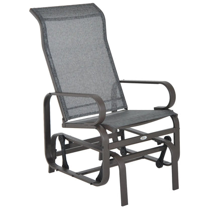 Outsunny Patio Glider Chair, Mesh Fabric, Grey