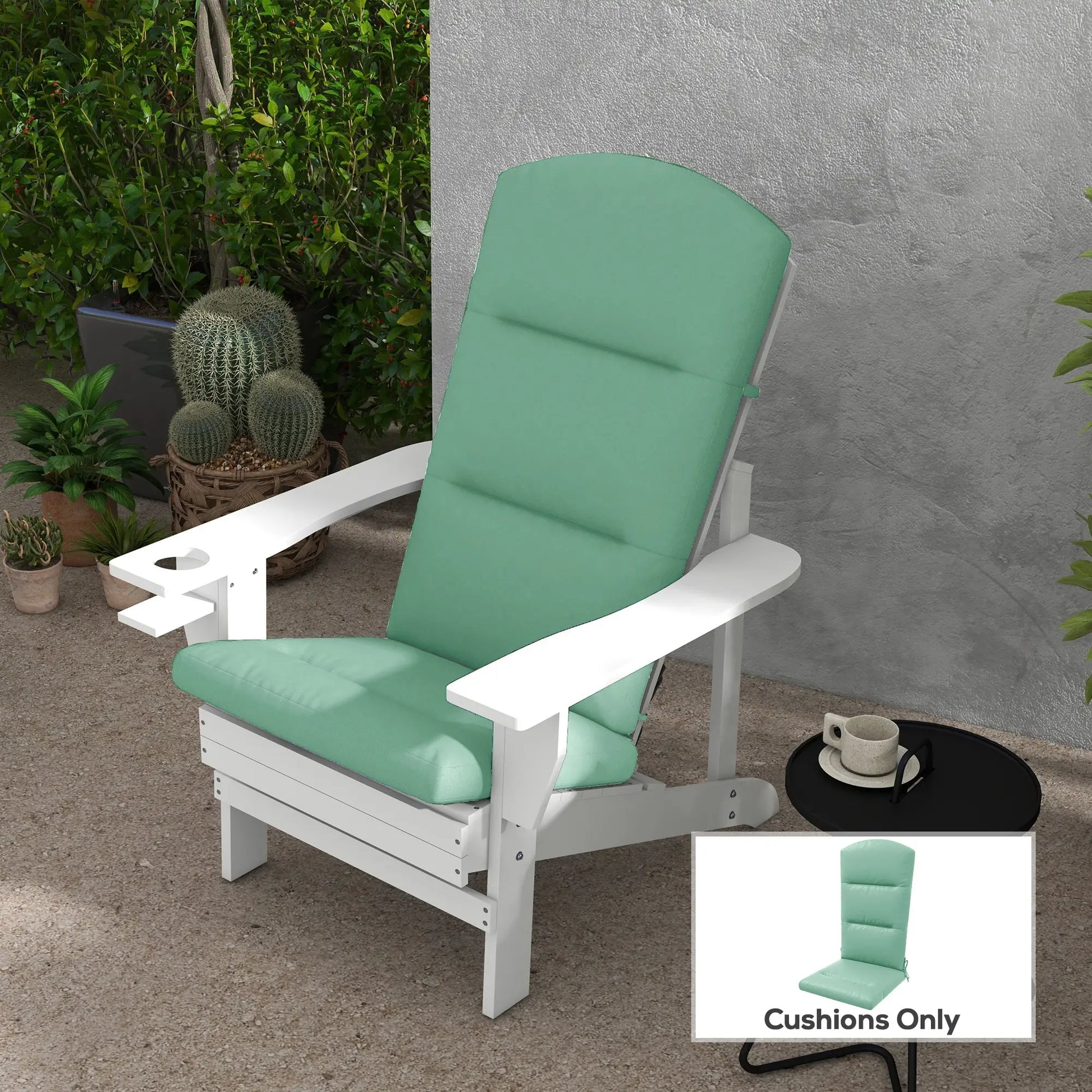 Adirondack Chair Cushion, with Back and Ties, Green Patio Chair Cushions at Gallery Canada