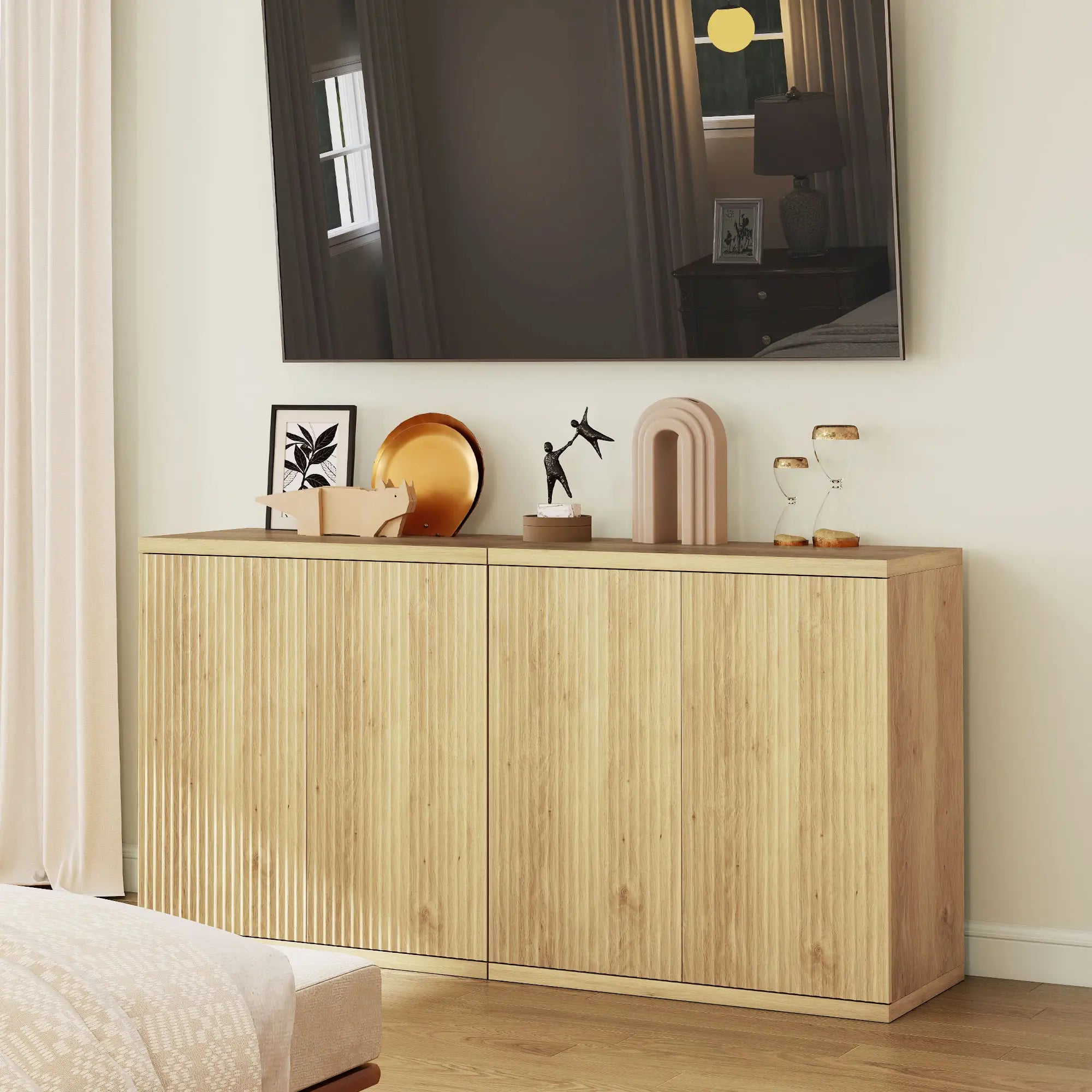 Sideboard Buffet Cabinet Set Of 2, Kitchen Cabinet, Oak Bar Cabinets at Gallery Canada