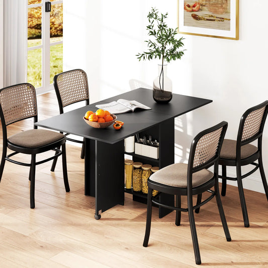 Extendable Dining Table, Collapsible Folding Table, Black Bar Tables & Dining Tables Black at Gallery Canada