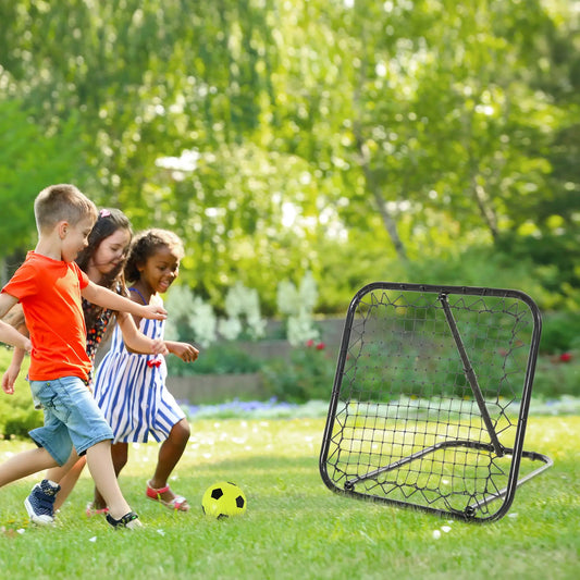 Soccer Rebounder Net, 3' x 3', Angle Adjustable, Quick Folding, Kickback Target Football Black at Gallery Canada