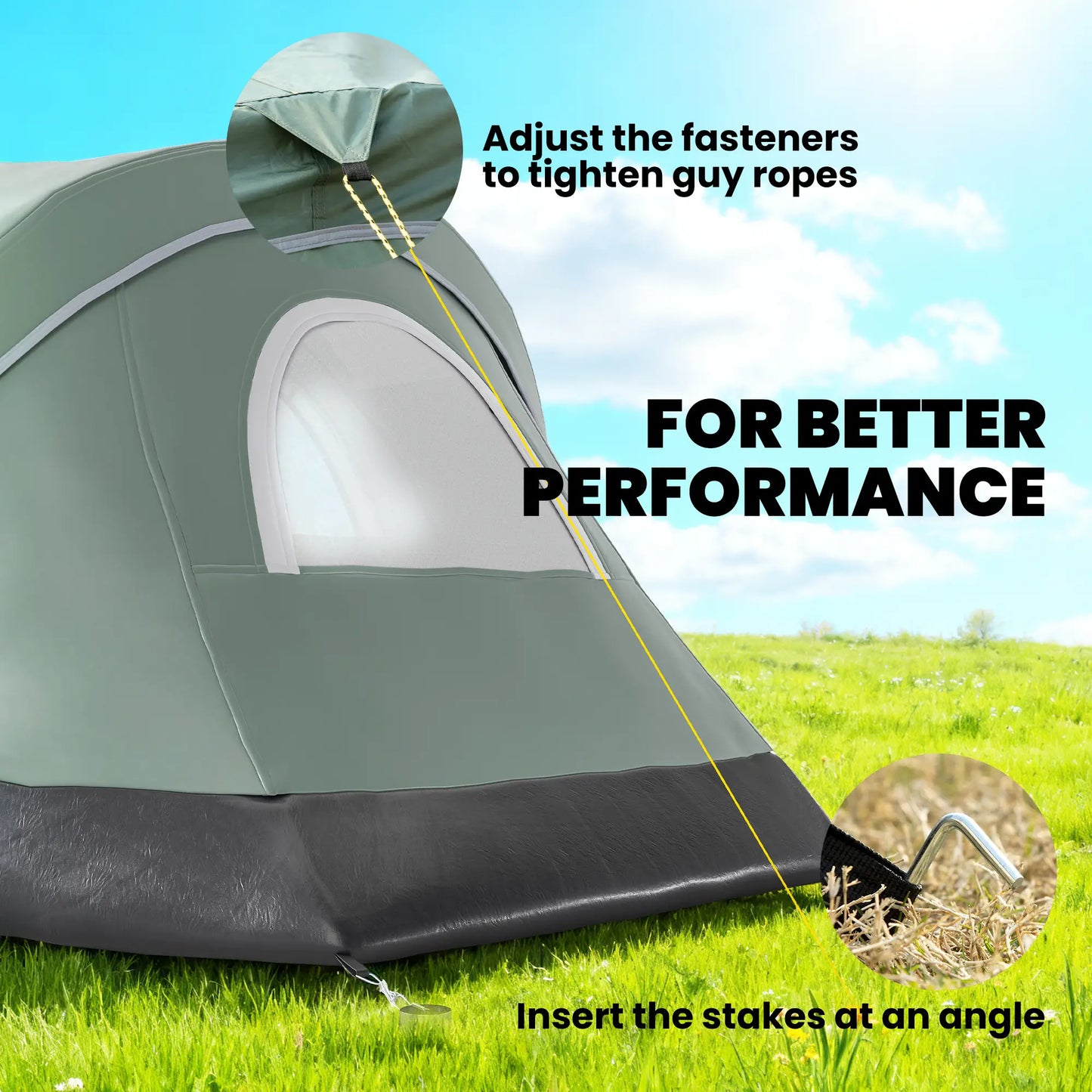 5-6 Person Family Tent, With Lighting Hook, Carrying Bag, Green Camping Tents at Gallery Canada
