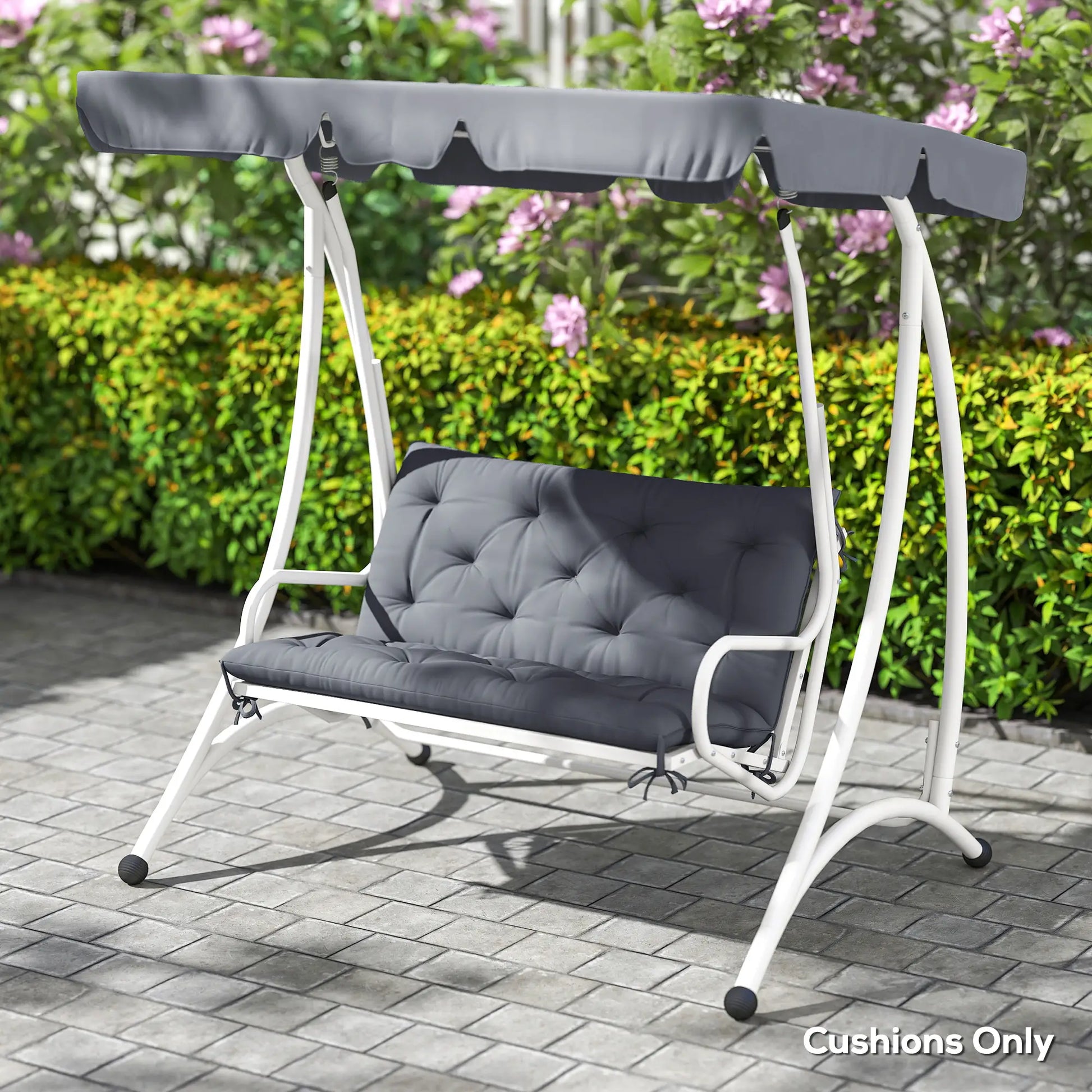 Porch Swing Cushion, Garden Bench Cushion with Backrest, Non-Slip, 39.4" x 38.6", Dark Grey Patio Chair Cushions at Gallery Canada