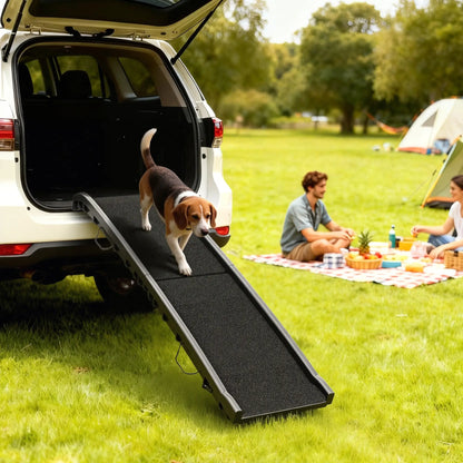 61 Inches Folding Pet Ramp, Frosted Surface, Raised Side Rails Dog Stairs at Gallery Canada