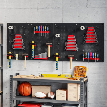 38 Piece Metal Peg Board with Accessories, Shelf Tool Organizer, Black and Red Tool Organizers at Gallery Canada