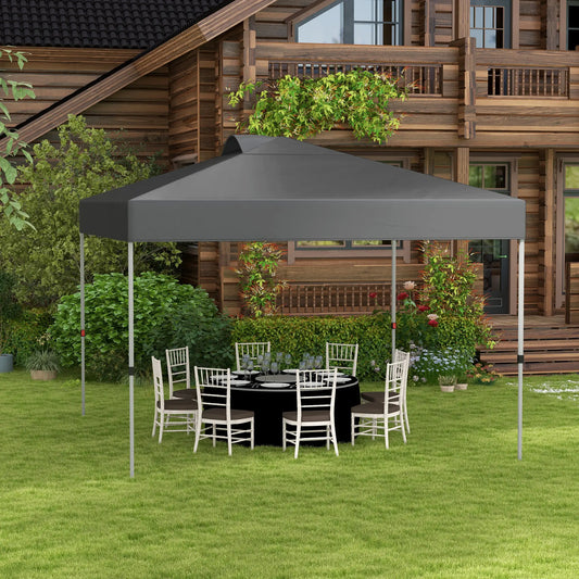 10' x 10' Pop Up Canopy Tent, Airy Top Vents, Wheeled Carry Bag, Dark Grey Pop Up Canopies Dark Grey at Gallery Canada