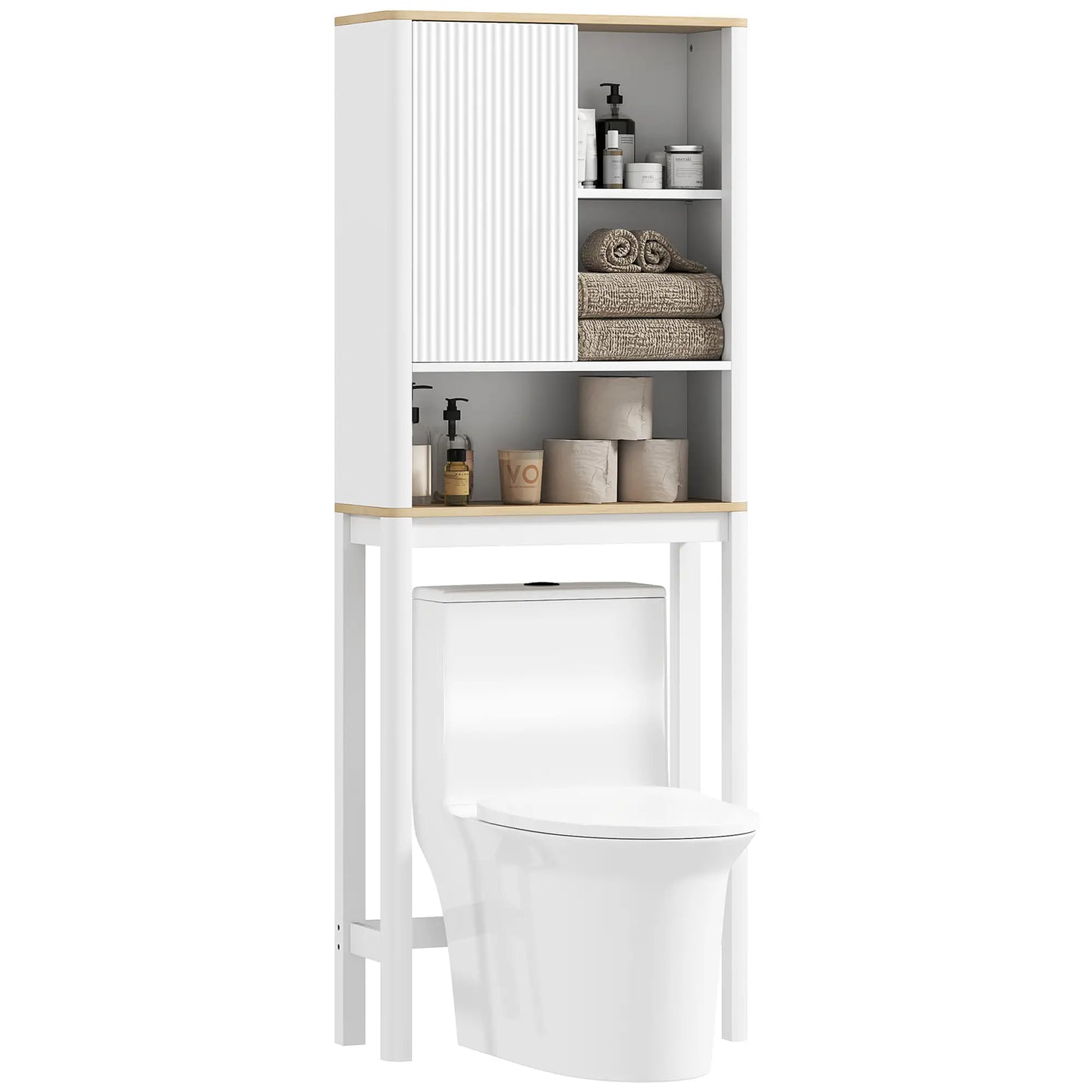 Over The Toilet Storage Cabinet, Bathroom Space Saver Cabinet with Adjustable Shelf, Bathroom Organizer, White Bathroom Cabinets at Gallery Canada