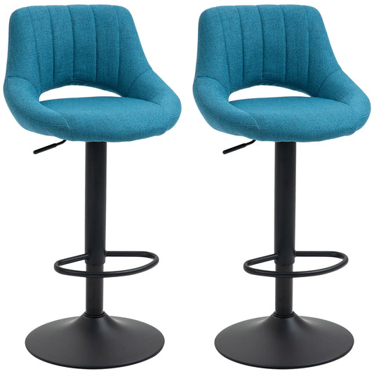 Swivel Counter Height Bar Stools Set of 2, Adjustable Height, Blue Bar Stools Blue at Gallery Canada