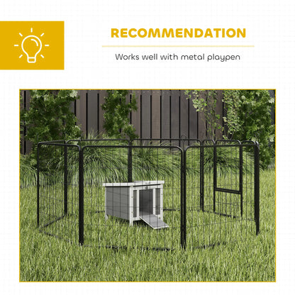 Wooden Rabbit Hutch, Bunny Cage, Outdoor Cat House, 20"x16.5"x17", Grey Rabbit Hutch at Gallery Canada
