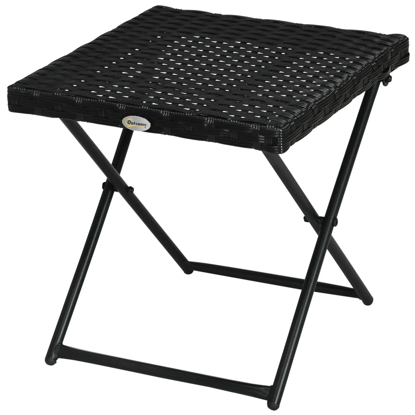 Outdoor PE Rattan Coffee Table, 15.75"x15.75"x15.75", Black Patio Side Tables Black at Gallery Canada