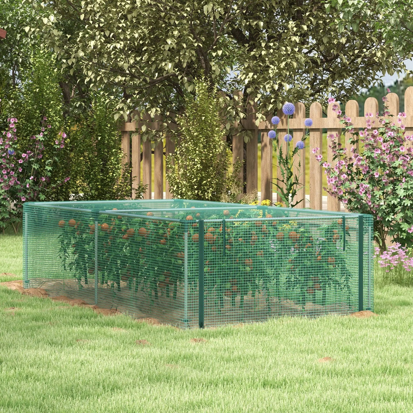 Cage de protection pour plantes 8,1' x 4,1', porte à fermeture éclair enroulable, cadre en acier galvanisé