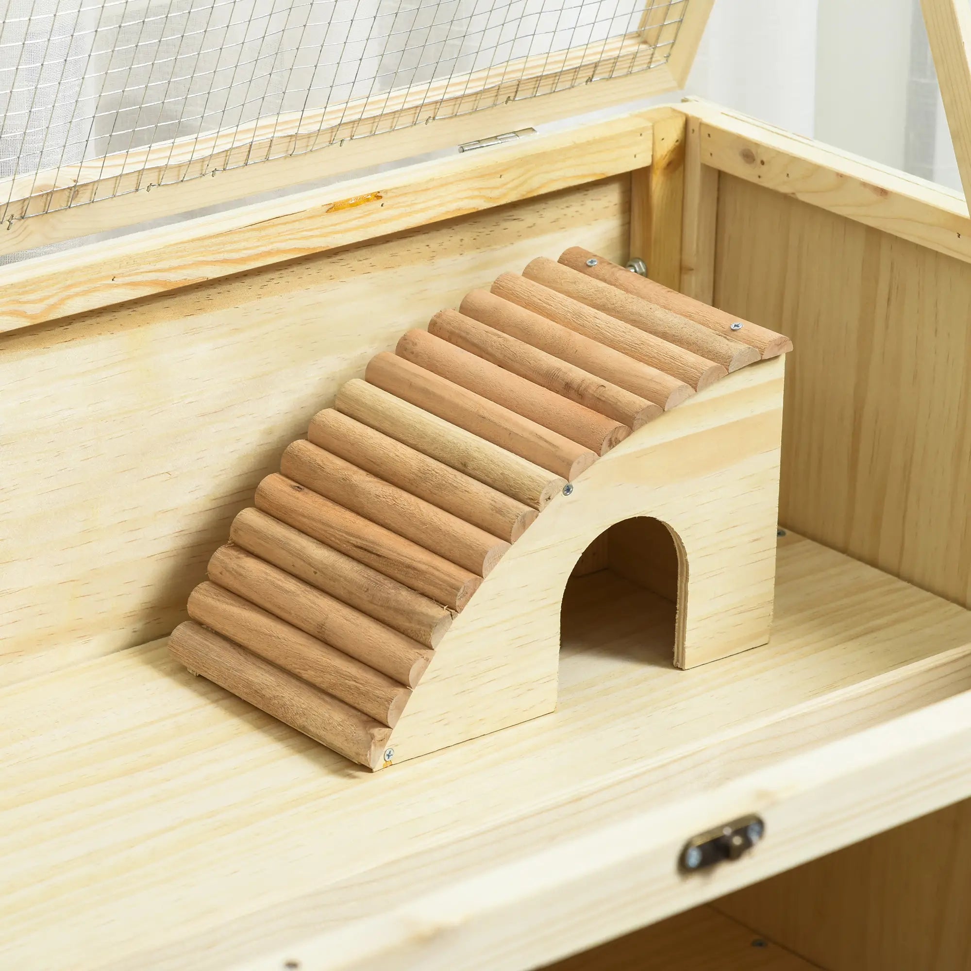 Wooden Hamster Cage, 3 Tier Rat Cage, Openable Roof, Run, Ladders, Wheels, Tray Hamster Cages at Gallery Canada