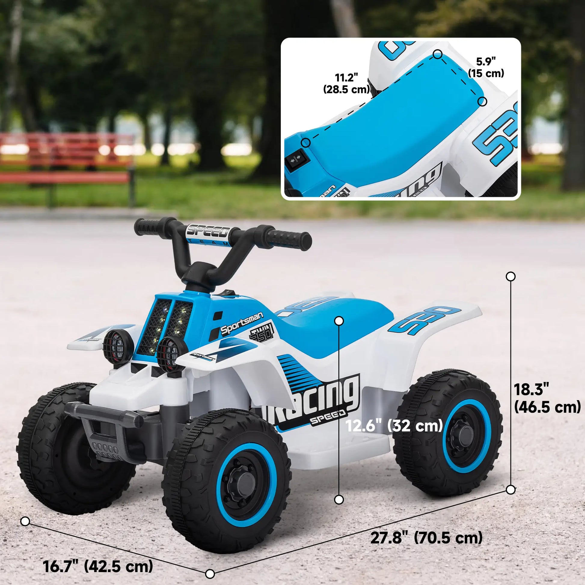 6V Kids ATV Quad, 4 Wheeler Electric Ride On Car, White Electric Toy Cars at Gallery Canada