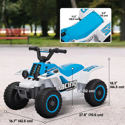 6V Kids ATV Quad, 4 Wheeler Electric Ride On Car, White Electric Toy Cars at Gallery Canada