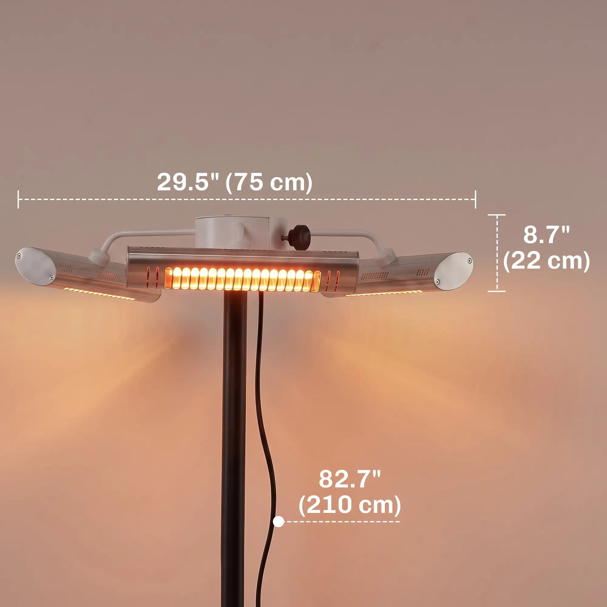 Electric Patio Heater, 3 Heating Panels, Infrared Remote, Silver Electric Tower Heaters at Gallery Canada