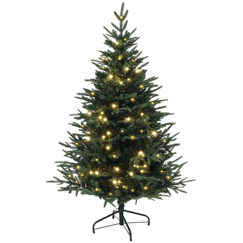 5ft Prelit Artificial Christmas Tree, Steel Base, Warm White LED