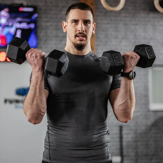 Rubber Dumbbells Weight Set, 30lbs, 2 x 15lbs, Black Dumbbells & Barbells Black at Gallery Canada