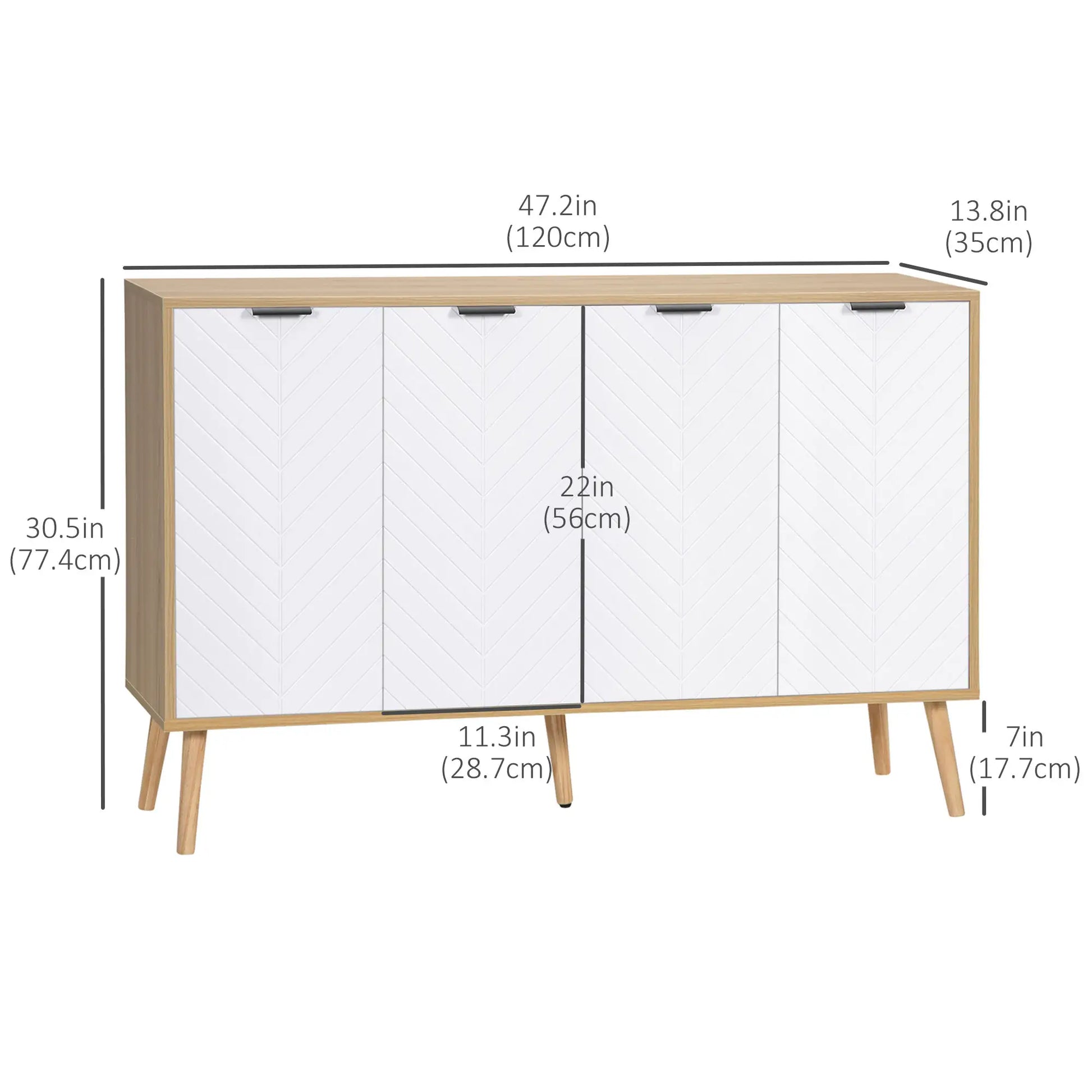 Modern Sideboard, Dining Cabinet with Adjustable Shelves, Natural Bar Cabinets at Gallery Canada