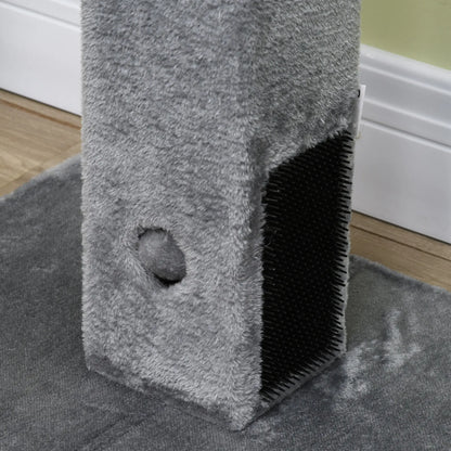 31" Tall Cat Scratching Post, Hanging Balls, Grooming Brushes, Grey Cat Posts at Gallery Canada