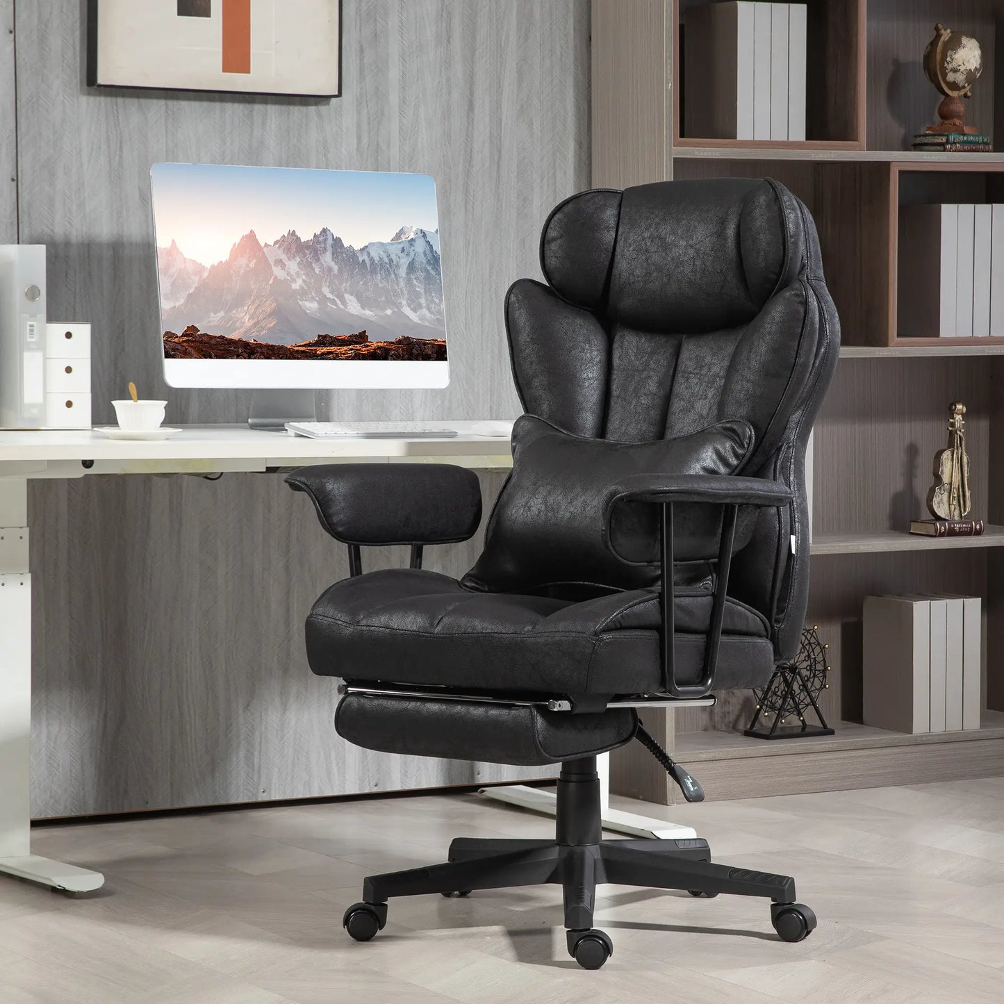 Big and Tall Office Chair with Foot Rest, 400LBS, High Back, Black Executive & Manager Chairs at Gallery Canada