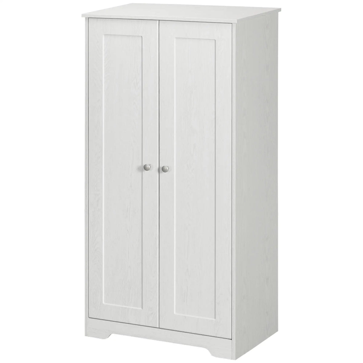 Kitchen Storage Cabinet, 2 Door Pantry with Adjustable Shelves, Distressed White, White Storage Cabinets Distressed White at Gallery Canada