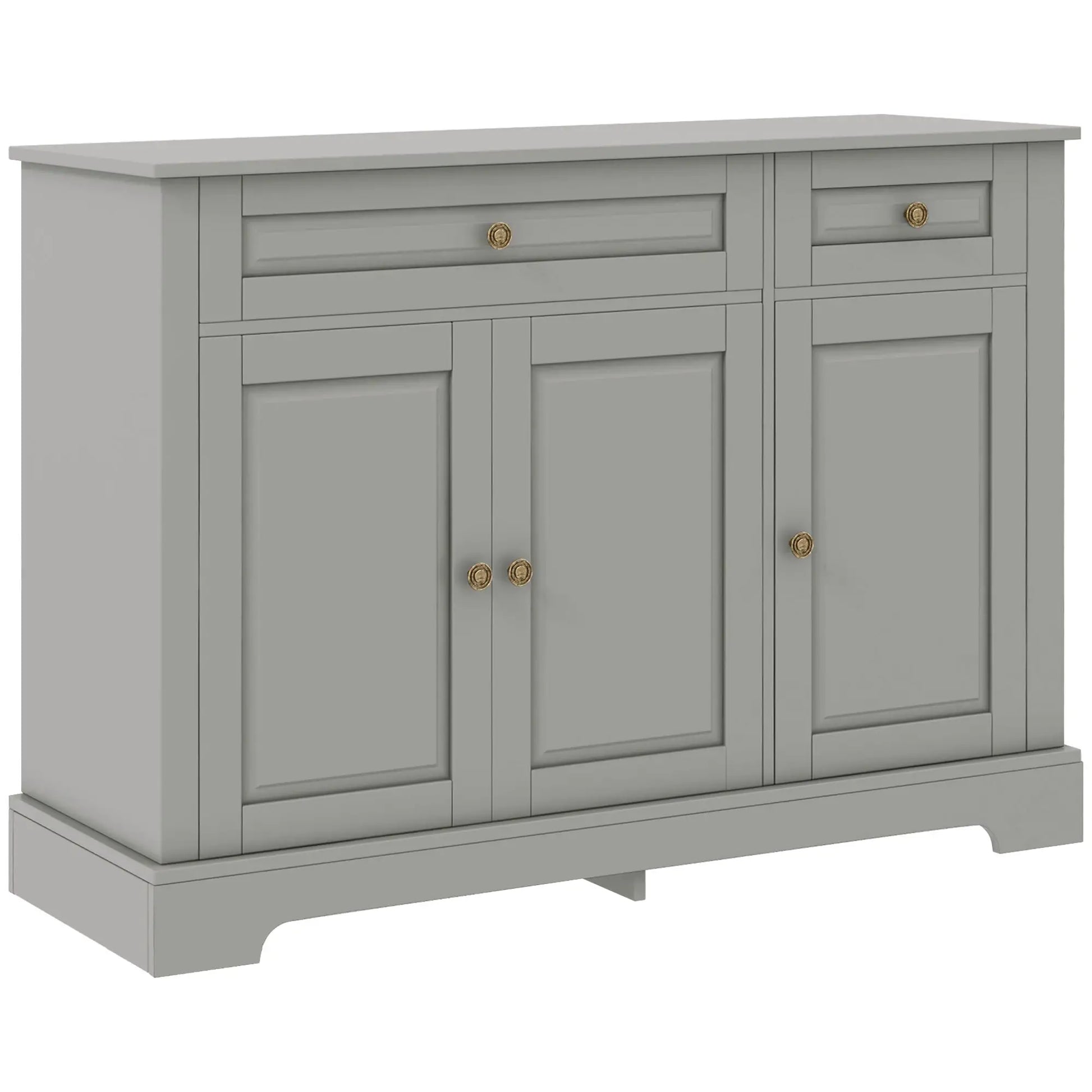 Modern Sideboard Cabinet, 2 Drawers, Adjustable Shelves, Dining Room, Grey Bar Cabinets Grey at Gallery Canada