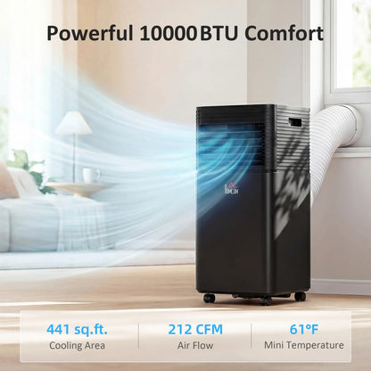 10000 BTU Portable Air Conditioner, Fan, Dehumidifier, Remote, 24H Timer, Black Air Conditioner at Gallery Canada