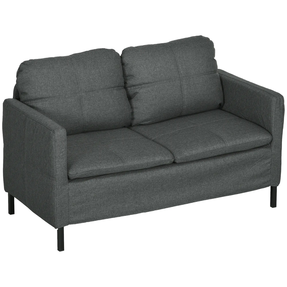 53" 2 Seat Sofa, Upholstered Two Seater Couch, Dark Grey 2-Seater Sofas at Gallery Canada