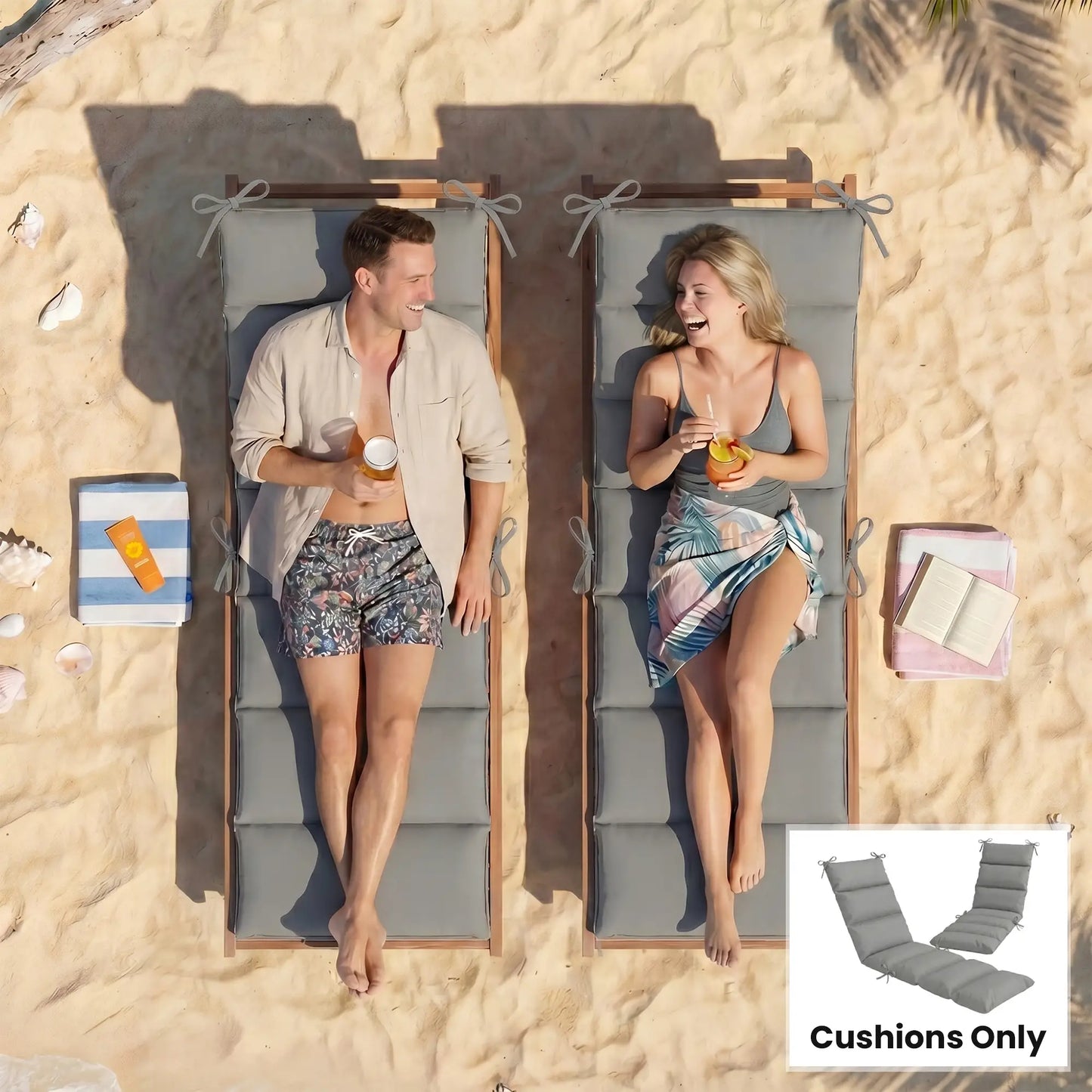 Outdoor Lounge Chair Cushion, Reversible, Zipper, Dark Grey Patio Chair Cushions at Gallery Canada