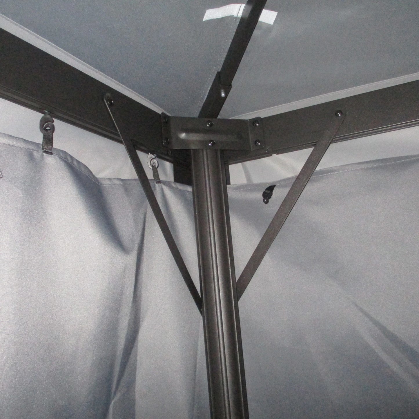 13' x 10' Patio Gazebo, Double Roof Canopy Shelter with Netting, Dark Grey Gazebos at Gallery Canada
