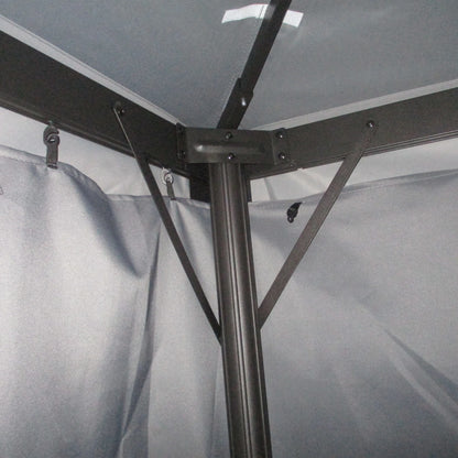 13' x 10' Patio Gazebo, Double Roof Canopy Shelter with Netting, Dark Grey Gazebos at Gallery Canada