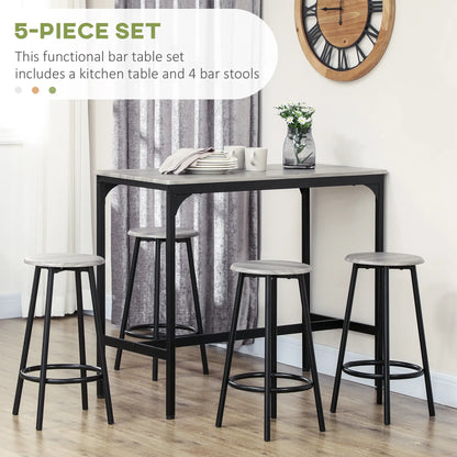 5-Piece Counter Height Bar Table and Chairs, Dining Table and Chairs Set for 4, Pub Table and Chairs Bar Sets at Gallery Canada