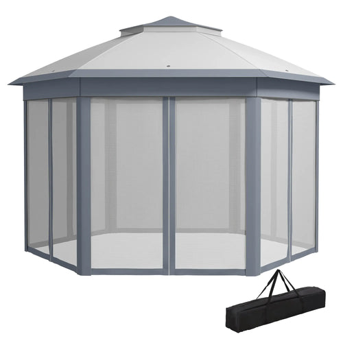 13' x 13' Pop Up Canopy Tent, Netting, Carry Bag, Instant Sun Shelter, Grey