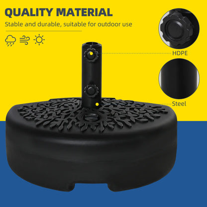 Half Round Umbrella Base, 40lb Water or 46lb Sand, Black Umbrella Bases at Gallery Canada