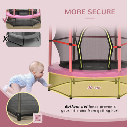 55" Kids Trampoline with Enclosure Net, Indoor/Outdoor, Pink Trampolines at Gallery Canada