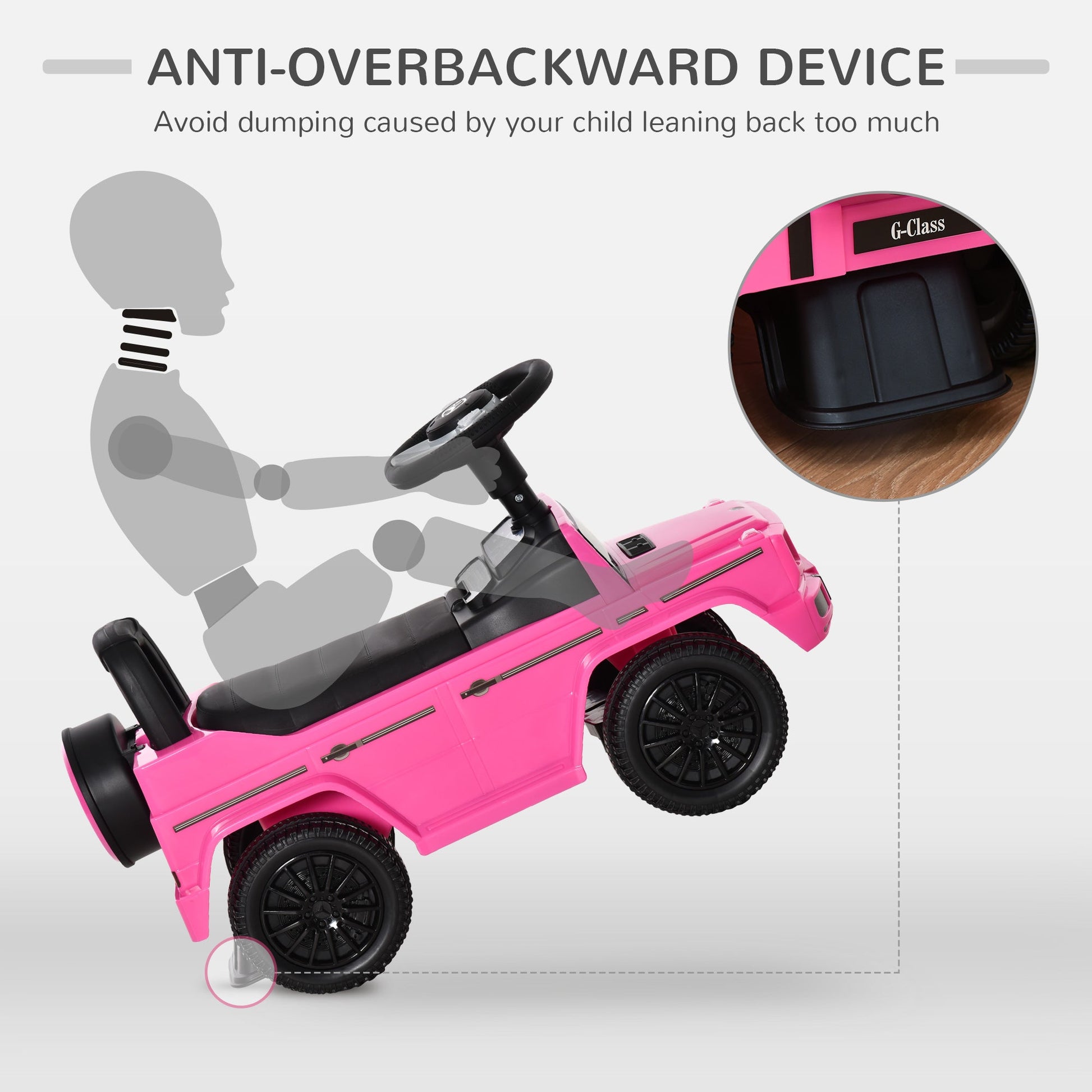 Compatible Baby Toddler Push Car Foot-to-Floor Ride-On Wheel Mercedes-Benz G350 Licensed Pink - Gallery Canada