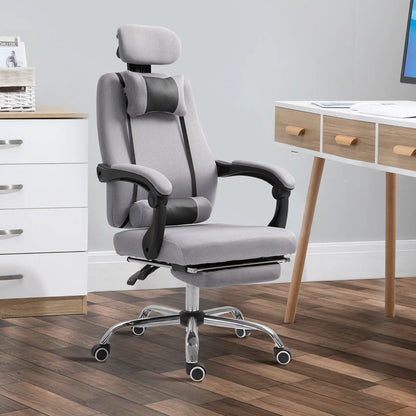 Ergonomic High Back Office Chair, Footrest, Lumbar Support, Grey Executive & Manager Chairs at Gallery Canada