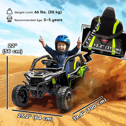 Camion à conduire 12V, Kawasaki Teryx Krx 2WD, Noir, Noir