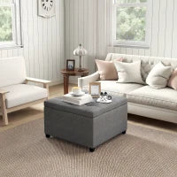 Pouf de rangement capitonné, banc d'appoint, repose-pieds, gris foncé, gris foncé