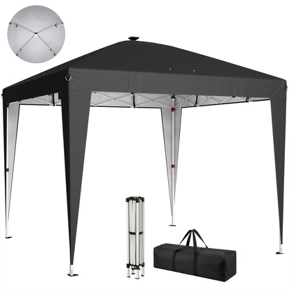 10 x 10 ft Pop Up Canopy Tent, UPF 50+ Instant Portable Shelter, Black Pop Up Canopies Black at Gallery Canada