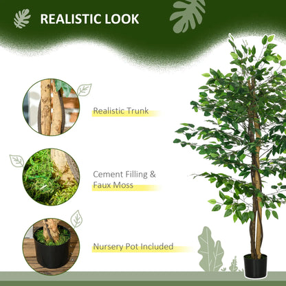 Set Of 2 5ft Artificial Ficus Trees, Indoor Fake Plants With Pot Artificial Trees at Gallery Canada